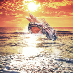 madewithpicsart remixit ocean sunset freetoedit picsart ecseacreatures seacreatures