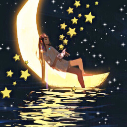 freetoedit moonlight starsbackground starsandmoons imagination illustration picsartedit creative starrynight picsarteffects fantasy dream night