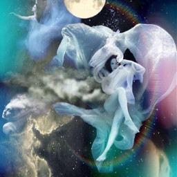 freetoedit celestial space angel moon moonlight