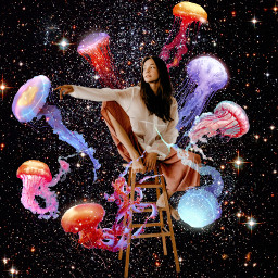 interesting jellyfish space galaxy aesthetic aestheticedit makeawesome freetoedit