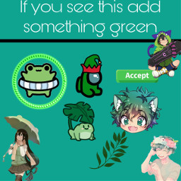 freetoedit green anime greenanime game addsticker