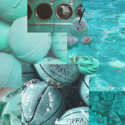 freetoedit teal aesthetic background wallpaper collage