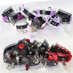 chokers choker collection collar pastelgoth pastelgothjewelry pastelgrunge kawaii harajuku freetoedit