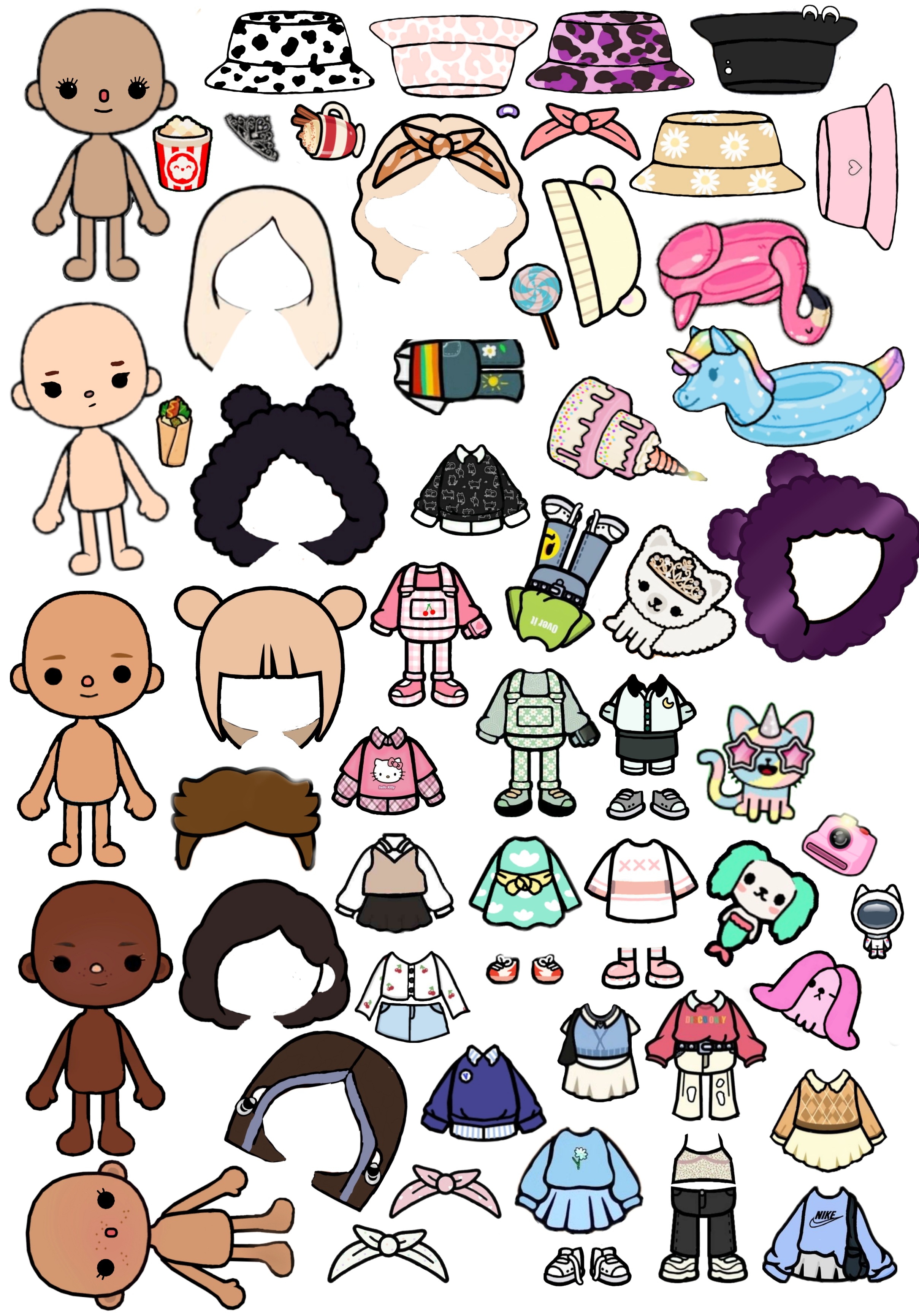 Color Toca Boca Paper Doll And Clothes Toca Boca Papercraft Stickhealthcare Co Uk