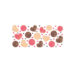 concha pink brown pattern cute girly hearts bread circle freetoedit