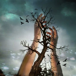 fantasy imagination surrealism tree hands skyandclouds freetoedit picsart ircthereachinghand thereachinghand