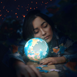 freetoedit manipulation madewithpicsart moon neon backgrounds mirror nature earthday replay people woman local