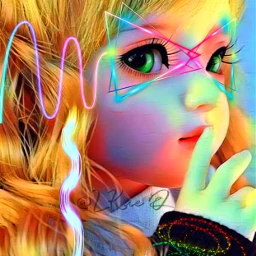 freetoedit cartoon doll girl cute challenge picsart neon overlays enhanced colorinme rcneoneffectreplay neoneffectreplay
