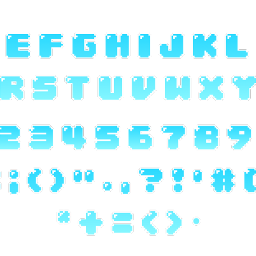 abc letter font letters blue sky aesthetic aqua turquoise kawaii teal cyan pretty cute pixel pixels