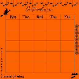 freetoedit halloween calendar calendario weekdays weekcalendar octobercalendar october