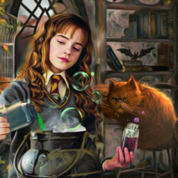 hermione hermionegranger harrypotter potion wizard wizardy hogwarts freetoedit ircanemptyjar anemptyjar gryffindorgirls gryffindor cat cats