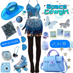 halloween costume blue aesthetic cute space cowgirl cowboy freetoedit