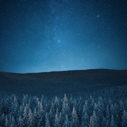 freetoedit freetoremix galaxy space stars nightphotography nature christmas winter sky trees