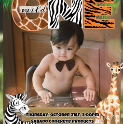 replay birthday recommended trending 1st one invitation safari safariinvitation safaritheme wildone interesting art card freetoedit animals