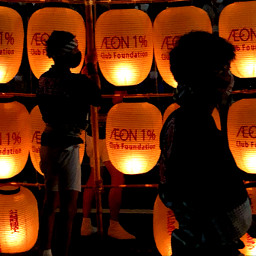 magic night lantern festival akita japan silhouette profile