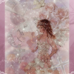 freetoedit pink soft collage moodboard cute kawaii angel fairy fairycore angelic angelcore pastel pale art dollcore babycore aesthetic wedding nostalgia vintage retro scrapbooking doll roses
