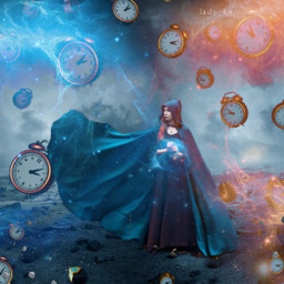 magic madewithpicsart picsart surreal good evil time clocks clock challenge girl srctimeflies timeflies