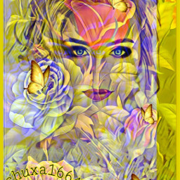 superposición flores mujerhermosa mariposas colores by@chuxa_1664 by