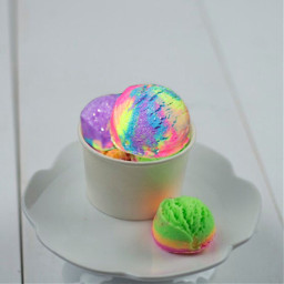 freetoedit rainbow ice cream icecream tiedye fluorescent neon scoops