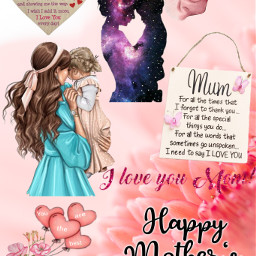 freetoedit mothersday iloveumom mom kid hearts love flowers thanks