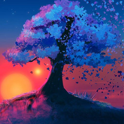 color arte panorama fantasy magical arbol freetoedit