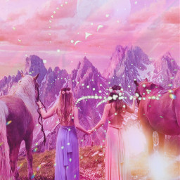 freetoedit ialwayshadavision moon galaxy mountain bff horses springaesthetic spring pink purple reflections beautiful wow loveit