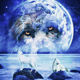 freetoedit wolf world space blueaesthetic blueaesthetictheme