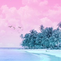freetoedit pink green beach gradient filters tropical sea replay pinksky landscape nature playa filtros rosa verde paisaje mar remixed