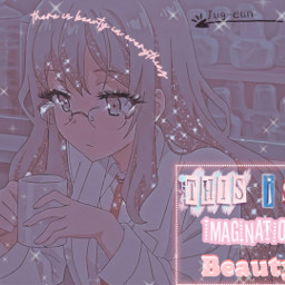 aesthetic anime manga girl pink imagination beauty sparkles beautiful imagine freetoedit