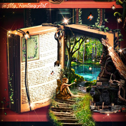 myedit fantasy fantasyart surreal fairy fairyaesthetic fantasyworld magical magicbook forest fairyforest treehouse imagination picsarteffects glitter lights fairylights challenge picsartchallenge madewithpicsart heypicsart freetoedit ircfilltheshelves filltheshelves