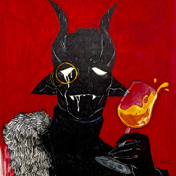 freetoedit art demon wine red illustration