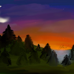 painting art digitalpainting forest sunset notfreetoedit donotremix nostealystealy