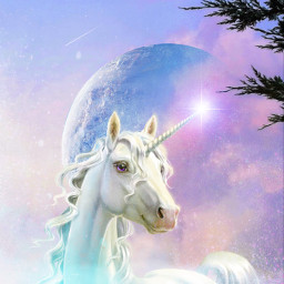 freetoedit unicorn mystical magical edit spiceup fantasy dnd moon heaven
