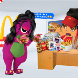 mcdonalds barney dora burgers chickennugget food fries pizza drinks yummy strawberries chocolate cup plate foods freetoedit