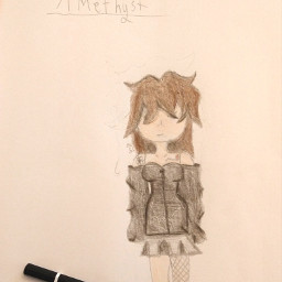 sugarcrown amethyst pretty e-girl uwu hoodies girl hair fluffy art drawing fishnets outfit rose daisy flowers black red brown tan white pencil paperandpencil oc new