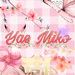 freetoedit yae yaemiko sakurabloom genshinimpact inazuma pinkaesthetic pink aesthetic cute background