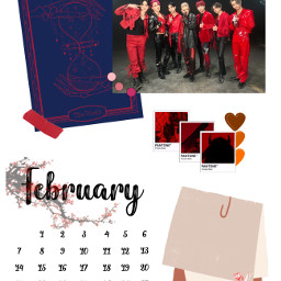 freetoedit ateez february 2022 red calendar ateezcalendar february2022 calendar2022