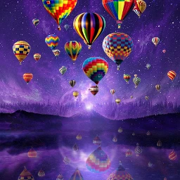 airballoon sky water reflections lake mountains view landscape magical universe space planets surreal fantasy imagination surrealism madewithpicsart freetoedit srchotairballoons hotairballoons