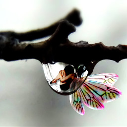 freetoedit fairy mythical fairytale magic wings butterfly stick water drop waterdroplet drip nature moth beauty