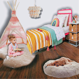 freetoedit interiordecorating interior bedroom bed furniture littlegirl cute colorful