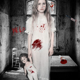 freetoedit scary horror terror littlegirl creepylittlegirl creepy bloody bloods blood loveyourself