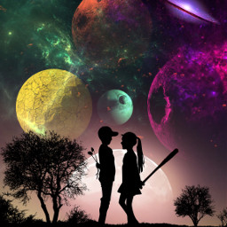 freetoedit editedbyme edit silhouette love space planets