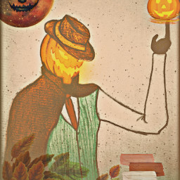 freetoedit remixed loveit pumpkins jackolanterns noiseeffect cartooneffect hdreffect moon man costume guy hat cape enjoy halloween