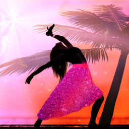 freetoedit girl sunset palm party challenge ircballerinaatsunrise ballerinaatsunrise
