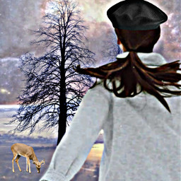 ladyinthesnow deer winterforest freetoedit picsart ircladyinsnow ladyinsnow