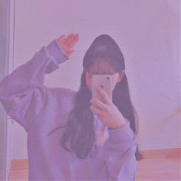 aesthetic purple phone girl girly violet selfie black gurl asia korea koreangirl freetoedit