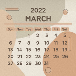 march month 2022 aesthetic text crop cute beautiful brown peach light lightacademia word freetoedit marchcalendar2022