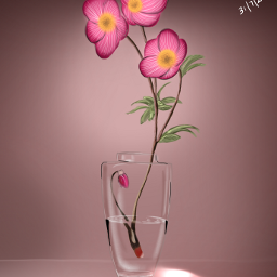 picsart madewithpicsart waterplant pink flower glass water digitalpainting digitaldrawing digitalart digitalartist drawing mydrawing art