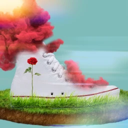 nature landscape shoes smoke smokyplanets rose flower freetoedit ircdesignthesneaker designthesneaker