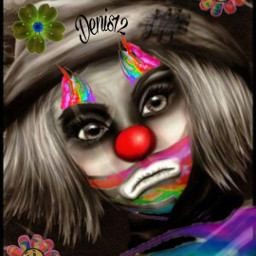 clown clownface freetoedit srcrainbowgrimetears rainbowgrimetears